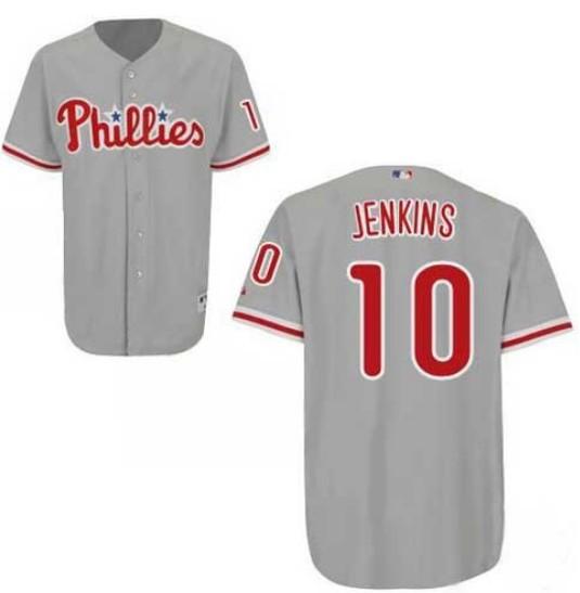 Philadelphia Phillies 10 Jenkins Grey MLB Jersey