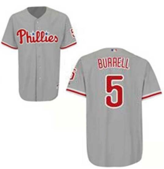 Philadelphia Phillies 5 Burrell Grey MLB Jersey