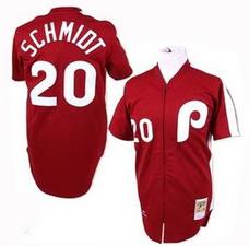 Cheap Philadelphia Phillies 20 MIKE SCHMIDT throwback red jerseys For Sale