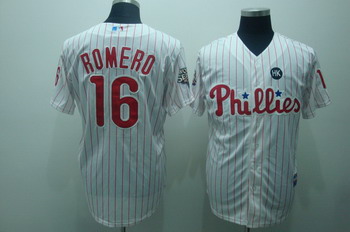 Cheap Philadelphia Phillies 16 Romero White(Red Strip) Jerseys World Series HK Patch For Sale