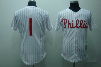 Cheap Philadelphia Phillies 1 Richie Ashburn White(red strip) Jerseys M&N For Sale