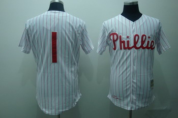 Philadelphia Phillies 1 Richie Ashburn White(red strip) Jerseys M&N