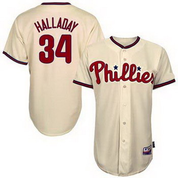 Cheap Roy Halladay Philadelphia Phillies Baseball Jersey 34 White Cool base For Sale