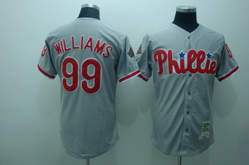 Philadelphia Phillies 99 williams grey jerseys Mitchell and ness