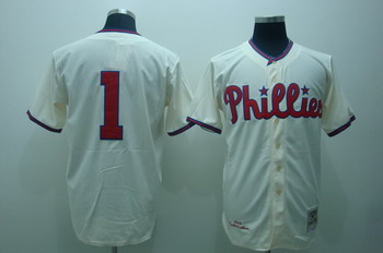 Philadelphia Phillies 1 Richie ASHBURN Cream jerseys Mitchell and ness