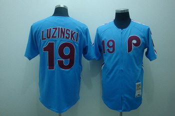 Cheap Philadelphia Phillies 19 Freg Luzinski blue jerseys Mitchell and ness For Sale