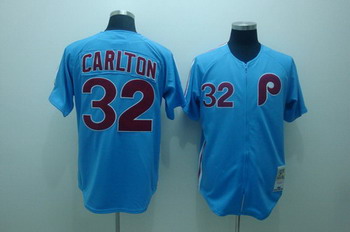 Cheap Philadelphia Phillies 32 carlton blue throwback Jersey For Sale