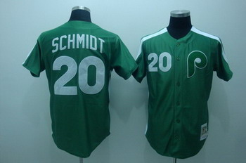 Cheap Philadelphia Phillies 20 Mike Schmidt green Mitchell and ness Jersey For Sale