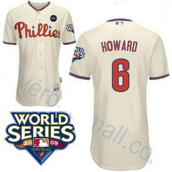Cheap Philadelphia Phillies 6 Ryan Howard Cream jerseys For Sale