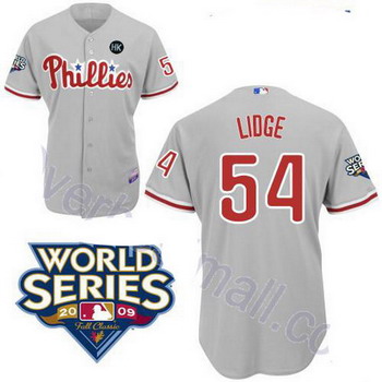 Cheap Philadelphia Phillies 54 Brad Lidge gery jerseys For Sale