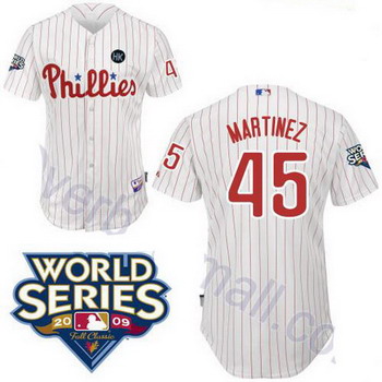 Cheap Philadelphia Phillies 45 Pedro Martinez white jerseys For Sale