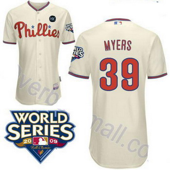Cheap Philadelphia Phillies 39 Brett Myers cream jerseys For Sale