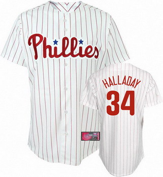 Philadelphia Phillies 34 halladay white Jersey