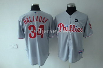 Cheap Philadelphia Phillies 34 HALLADAY HK patch baseball jerseys For Sale