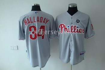 Philadelphia Phillies 34 HALLADAY HK patch baseball jerseys