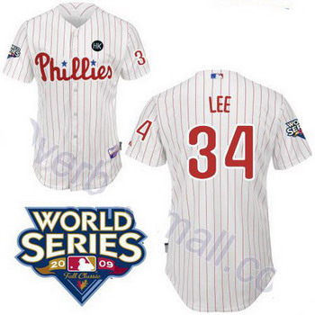 Cheap Philadelphia Phillies 34 Cliff Lee white jerseys For Sale