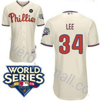 Cheap Philadelphia Phillies 34 Cliff Lee cream jerseys For Sale