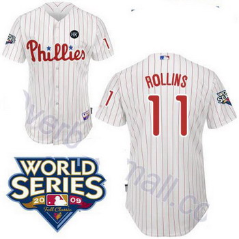Cheap Philadelphia Phillies 11 Jimmy Rollins white jerseys For Sale