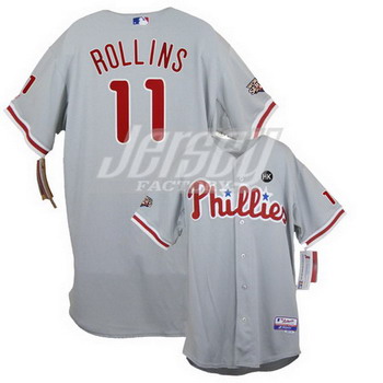 Cheap Philadelphia Phillies 11 Jimmy Rollins grey jerseys For Sale