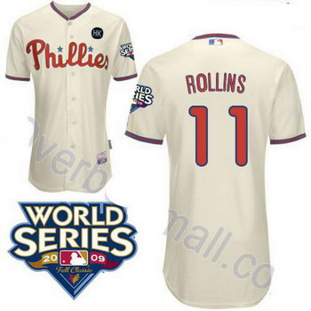 Cheap Philadelphia Phillies 11 Jimmy Rollins Cream jerseys For Sale