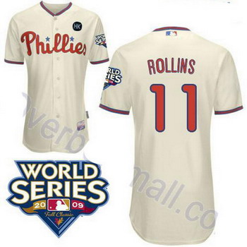 Philadelphia Phillies 11 Jimmy Rollins Cream jerseys Philadelphia Phillies 11 Jimmy Rollins Cream jerseys