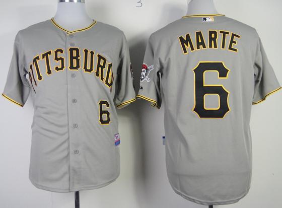 Cheap Pittsburgh Pirates 6 Starling Marte Grey Cool Base MLB Jerseys For Sale
