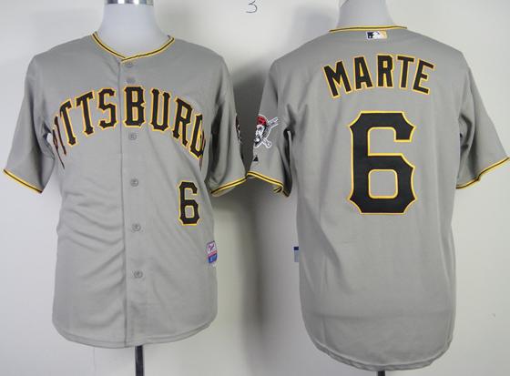 Pittsburgh Pirates 6 Starling Marte Grey Cool Base MLB Jerseys