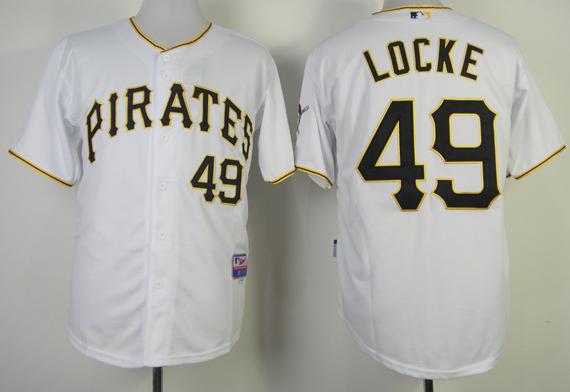 Cheap Pittsburgh Pirates 49 Jeff Locke White Cool Base MLB Jerseys For Sale