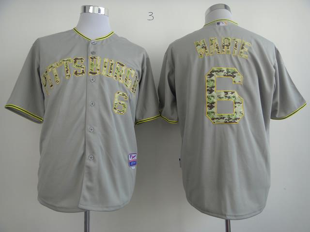 Cheap Pittsburgh Pirates 6 Starling Marte Grey 2013 USMC Cool Base Camo Number Jersey For Sale