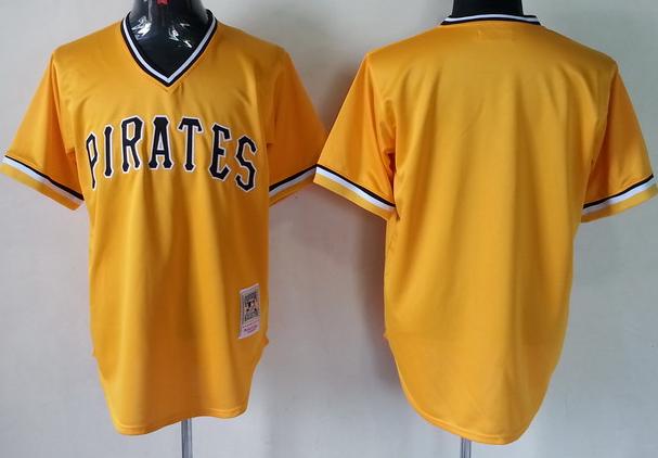 Cheap Pittsburgh Pirates Blank Yellow Throwback M&N MLB Jerseys For Sale
