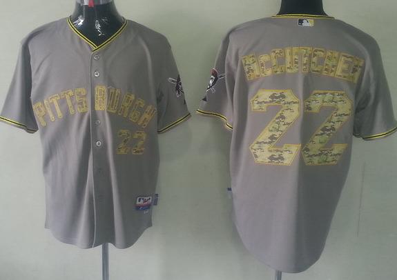 Pittsburgh Pirates 22 Andrew Mccutchen Grey Cool Base MLB Jersey Camo Number