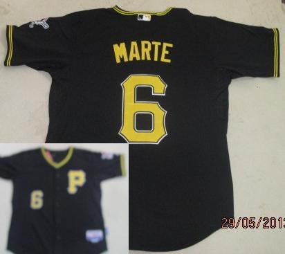 Cheap Pittsburgh Pirates 6 Starling Marte Black Cool Base MLB Jerseys For Sale