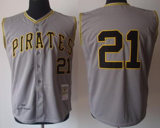 Pittsburgh Pirates 21 Clemente Grey M&N MLB Vest Jerseys