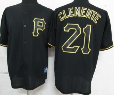 Cheap Pittsburgh Pirates 21 Clemente Black Fashion MLB Jerseys For Sale