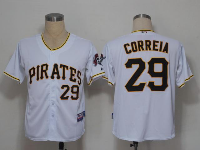 Cheap Pittsburgh Pirates 29 Correia White Cool Base MLB Jerseys For Sale
