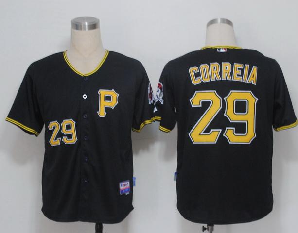 Pittsburgh Pirates 29 Correia Black Cool Base MLB Jerseys