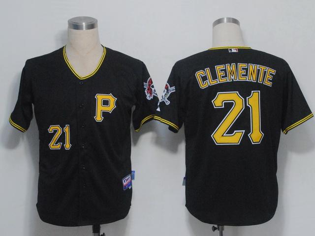 Cheap Pittsburgh Pirates 21 Clemente Black MLB Jerseys For Sale