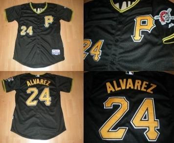 Cheap Pittsburgh Pirates 24 Alvarez Black Cool Base MLB Jerseys For Sale