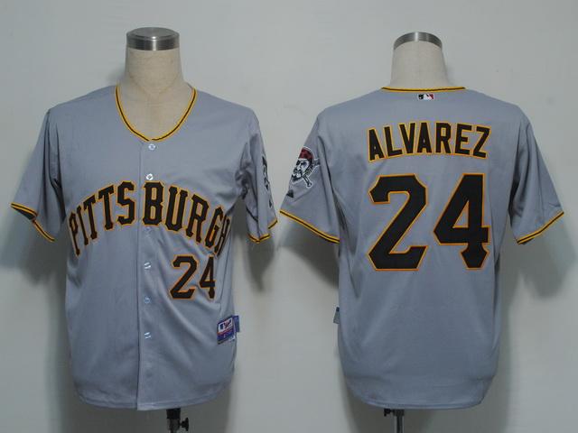 Cheap Pittsburgh Pirates 24 Alvarez Grey Cool Base MLB Jerseys For Sale