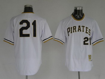 Pittsburgh Pirates 21 Clemente MitchellandNess white jerseys