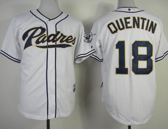 Cheap San Diego Padres 18 Carlos Quentin White Baseball MLB Jersey For Sale