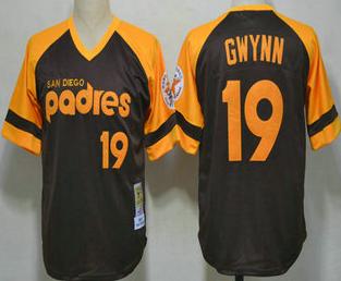 San Diego Padres 19 Tony Gwynn Brown 1984 Throwback MLB Jersey