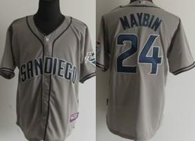 San Diego Padres 24 Cameron Maybin Grey MLB Baseball Jerseys San Diego Padres 24 Cameron Maybin Grey MLB Baseball Jerseys