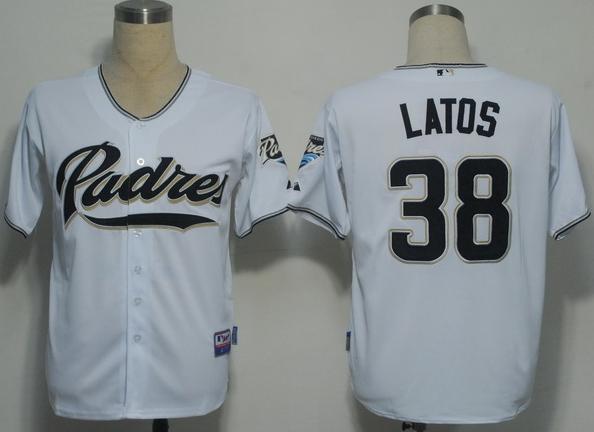 Cheap San Diego Padres 38 Latos White Cool Base MLB Jerseys For Sale