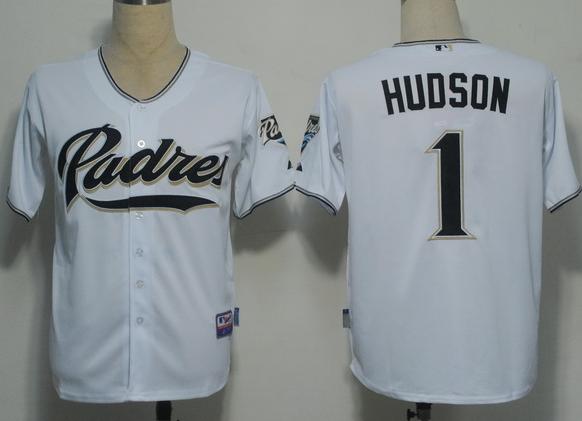 Cheap San Diego Padres 1 Hudson White Cool Base MLB Jerseys For Sale