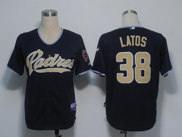 San Diego Padres 38 Latos Dark Blue Cool Base MLB Jerseys San Diego Padres 38 Latos Dark Blue Cool Base MLB Jerseys