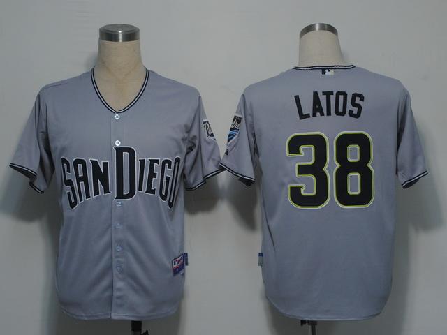 Cheap San Diego Padres 38 Latos Gery Cool Base MLB Jerseys For Sale