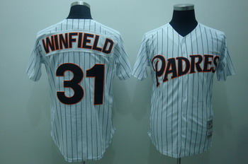 Cheap San Diego Padres 31 Dave Winfield White Jerseys Throwback For Sale