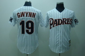 San Diego Padres 19 Tony Gwynn white Jerseys Throwback