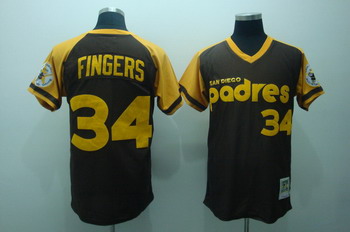 Cheap ROLLIE FINGERS San Diego Padres 1978 Cooperstown Throwback Brown Jersey For Sale